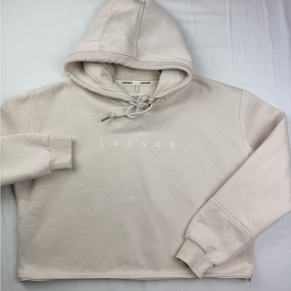 Lounge Apparel women’s Beige cropped Hoodie sweatshirt